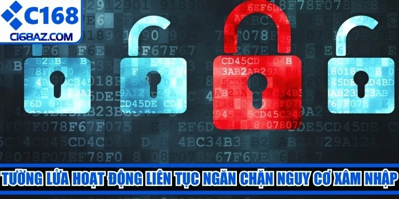 Tường lửa hoạt động liên tục ngăn chặn mọi nguy cơ xâm nhập lỗi