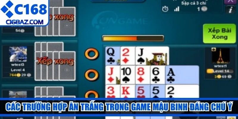 Các trường hợp ăn trắng trong game mậu binh đáng chú ý